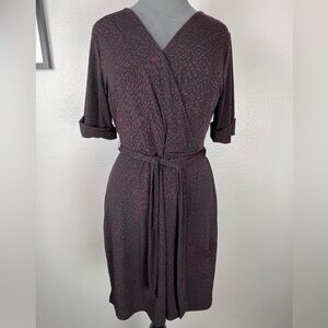 Black patterned wrap dress